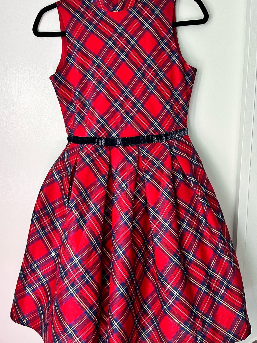 American Girl Red Plaid Holiday Fit-and-Flare Dress